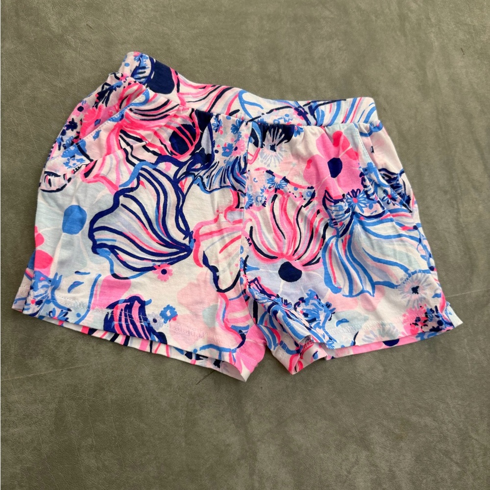 Lilly Pulitzer Kids Floral Shorts - Pink and Blue